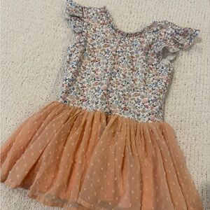 Pink Floral Cheeky Plum Leotard, 7Y.